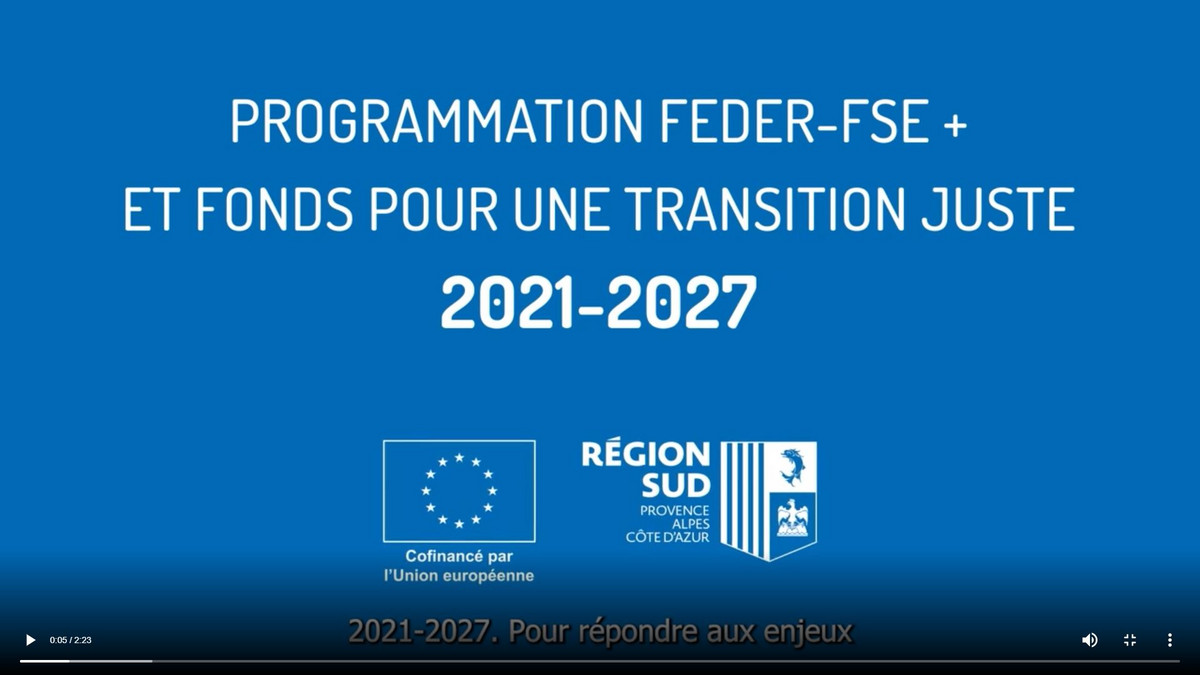 Visionnez la vidéo de présentation du programme FEDER FSE+ FTJ 2021-2027